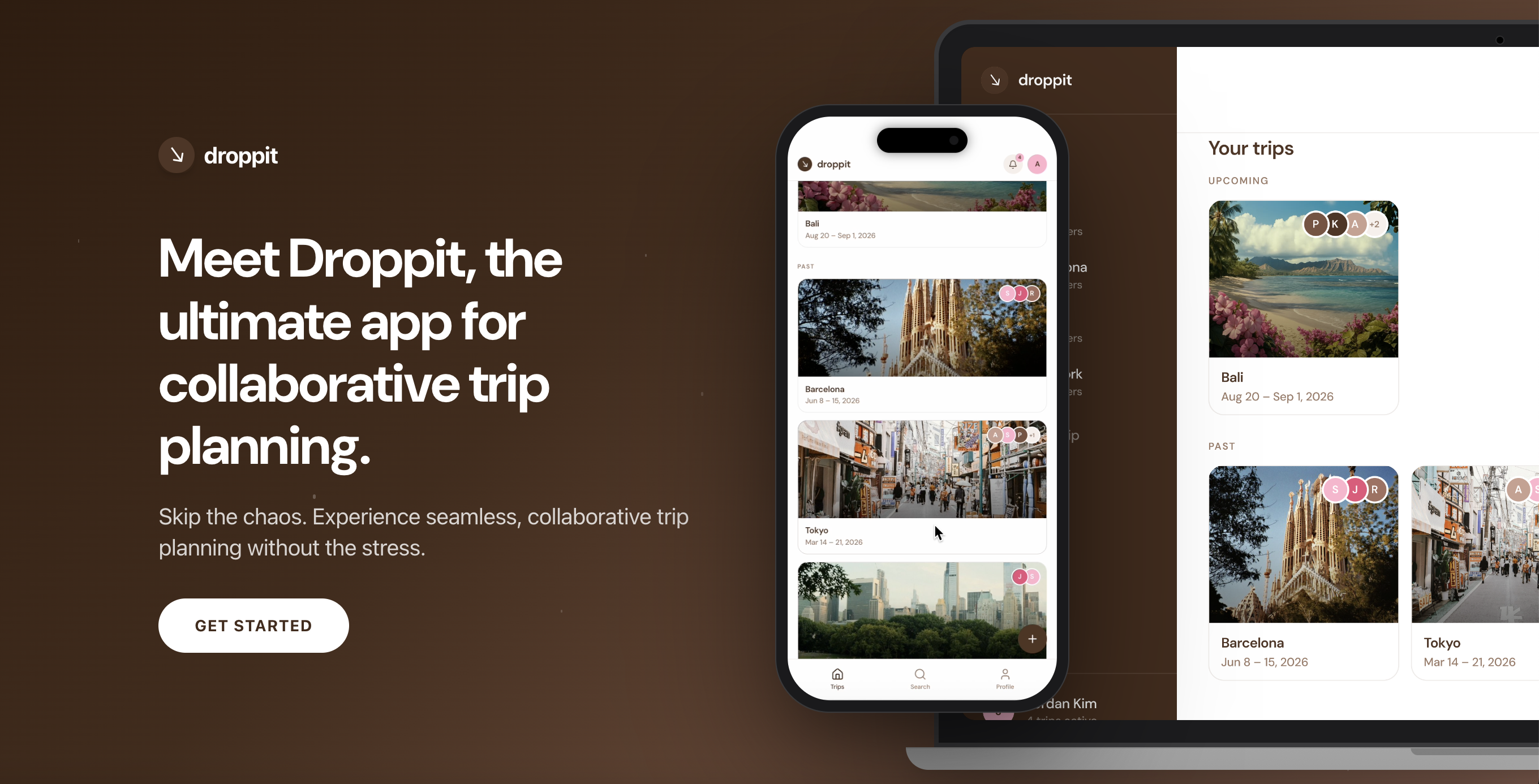 Droppit App Landing UI